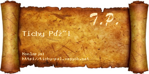Tichy Pál névjegykártya